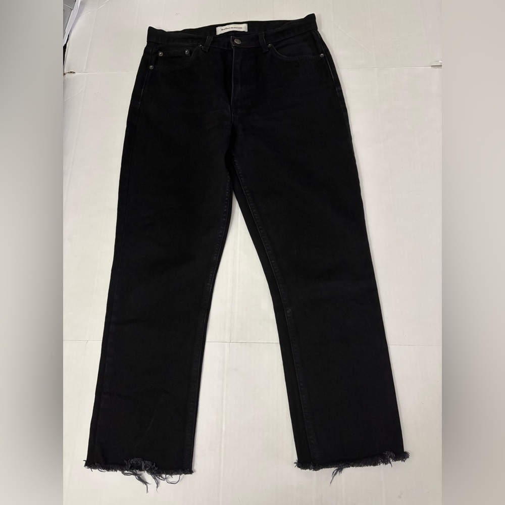 Reformation Black Julia Crop High Cigarette  Size 29 inseam 26”